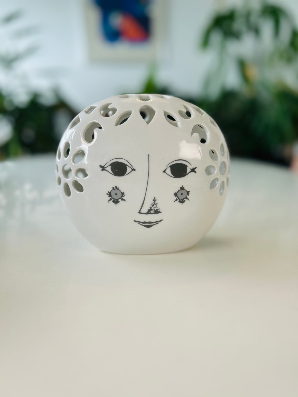Bjørn Wiinblad Flowerhead blomsterhoved – stor hvid porcelænsvase – 15,5 cm