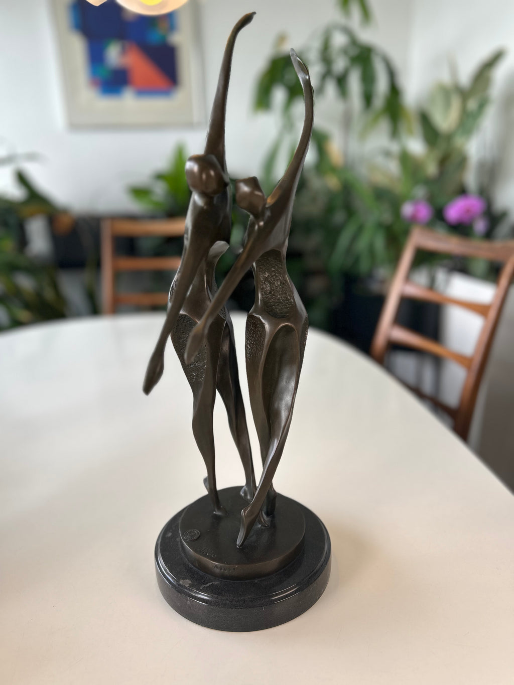 Milo bronzeskulptur af dansende par – A3055 – marmorsokkel – 48 cm - billede 1