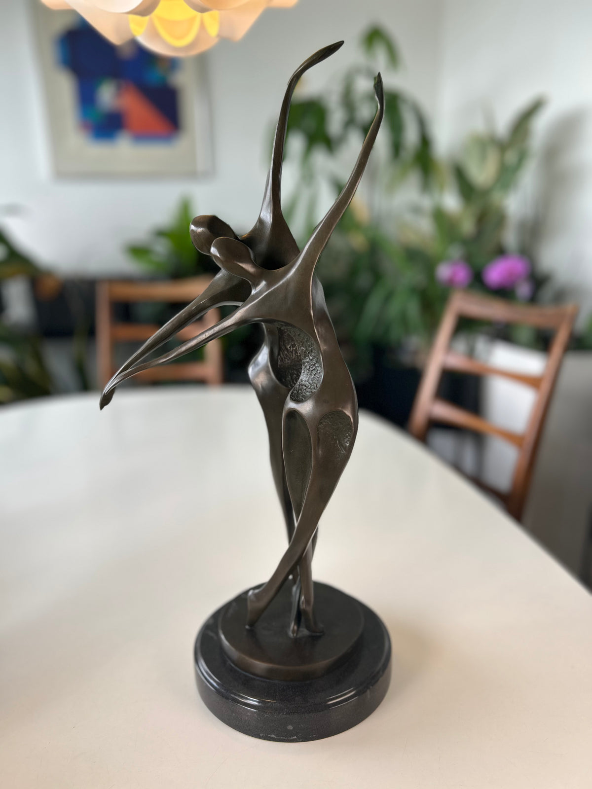 Milo bronzeskulptur af dansende par – A3055 – marmorsokkel – 48 cm - billede 2