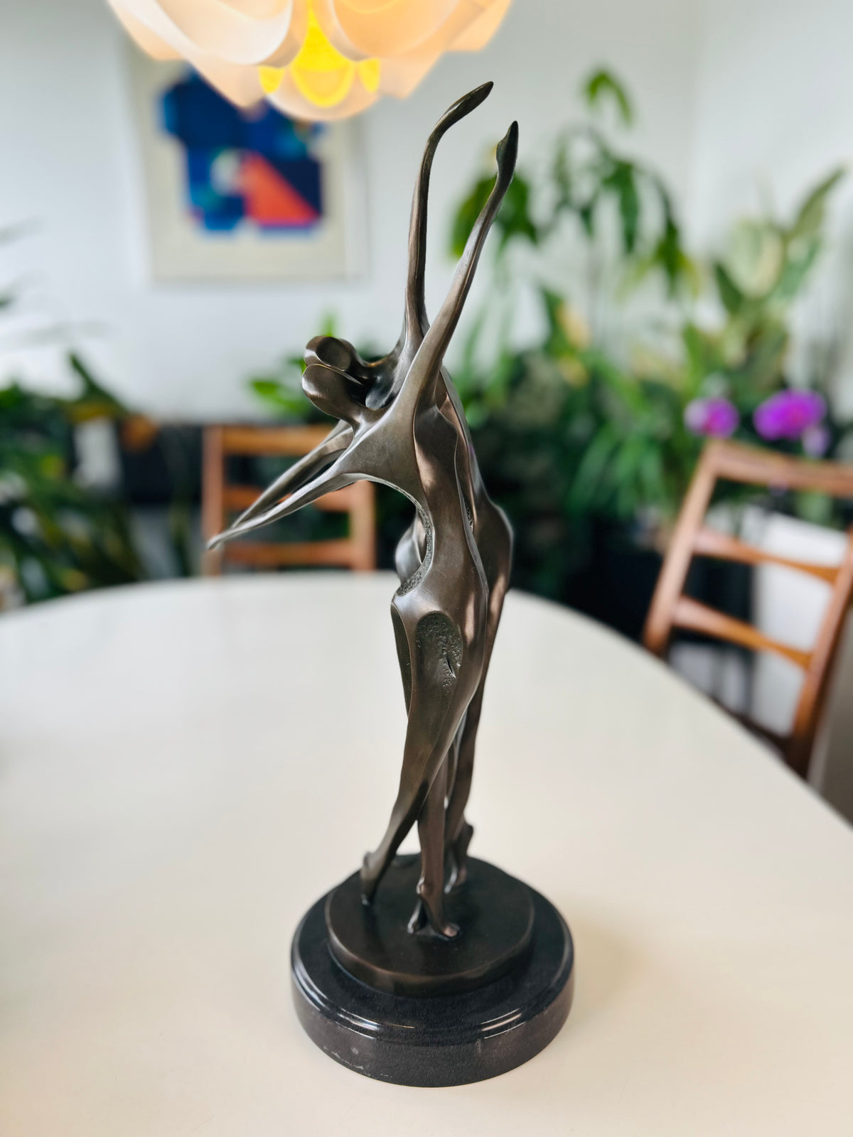 Milo bronzeskulptur af dansende par – A3055 – marmorsokkel – 48 cm - billede 7