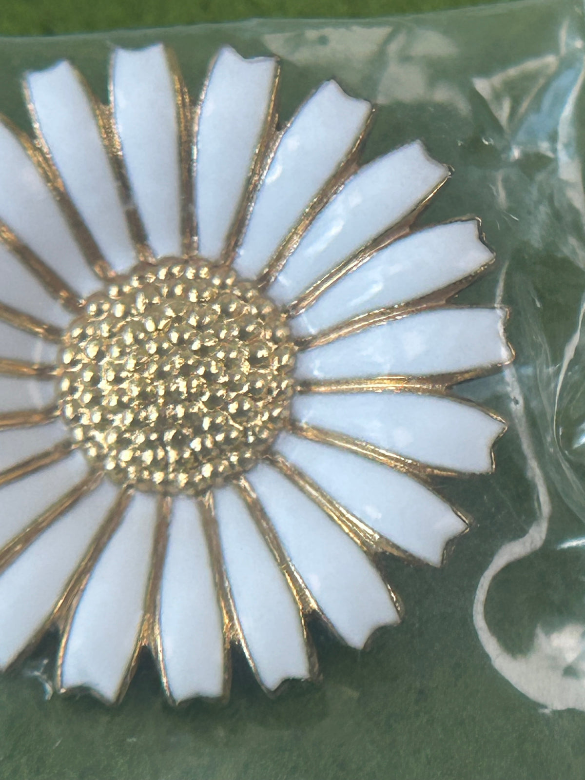 Georg Jensen Daisy/Marguerit broche Ø33 mm – forgyldt 925S sølv og hvid emalje – æske - billede 7