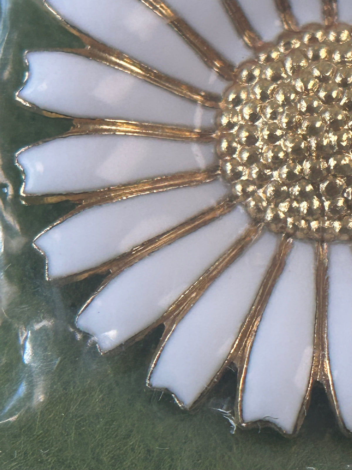 Georg Jensen Daisy/Marguerit broche Ø33 mm – forgyldt 925S sølv og hvid emalje – æske - billede 8