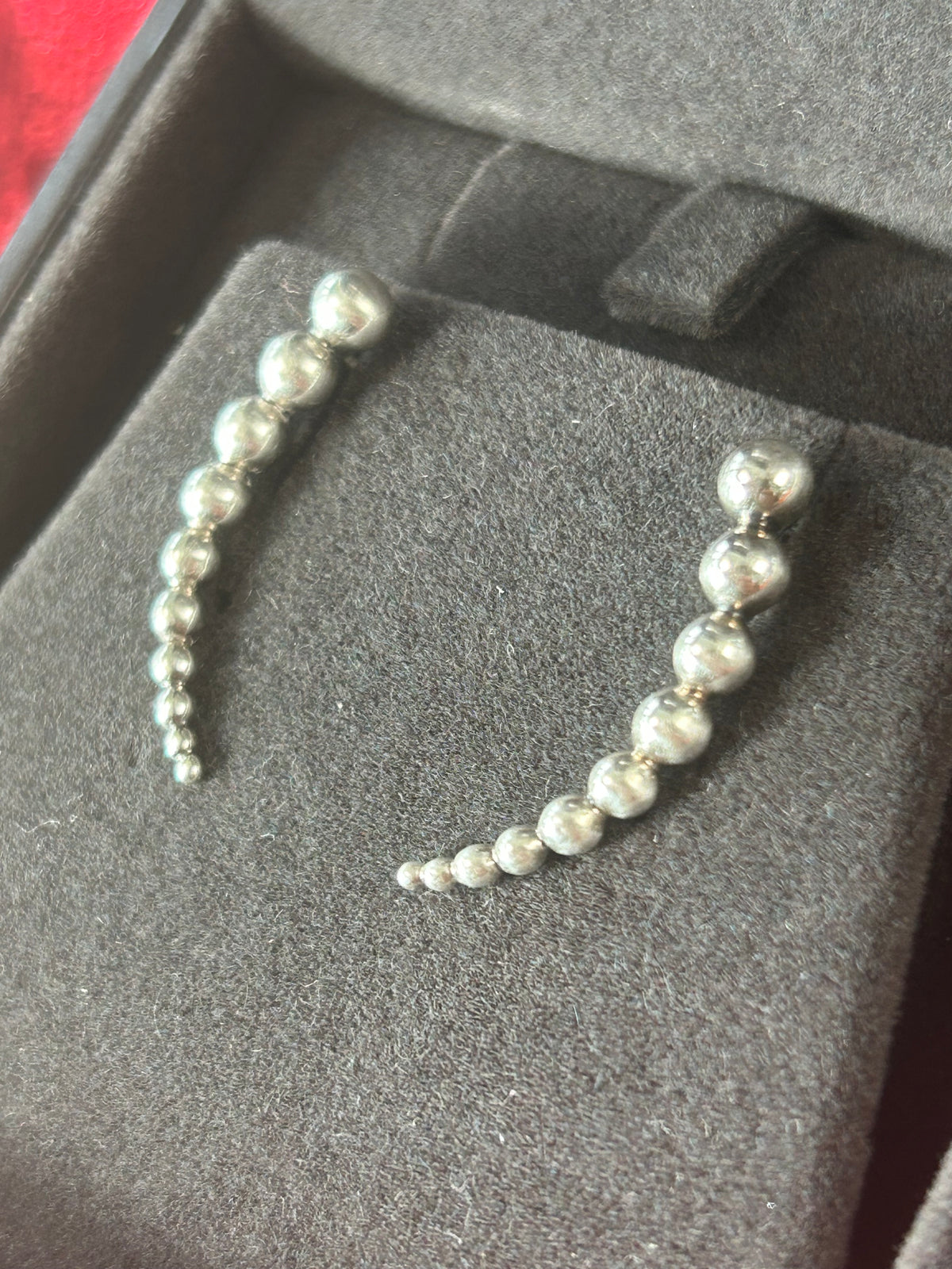 Georg Jensen Moonlight Grapes Ear Cuffs – 925S sterlingsølv – original æske - billede 3
