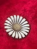 Anton Michelsen Daisy/Marguerit broche Ø33 mm – hvid emalje – 925 sterling sølv - billede 1