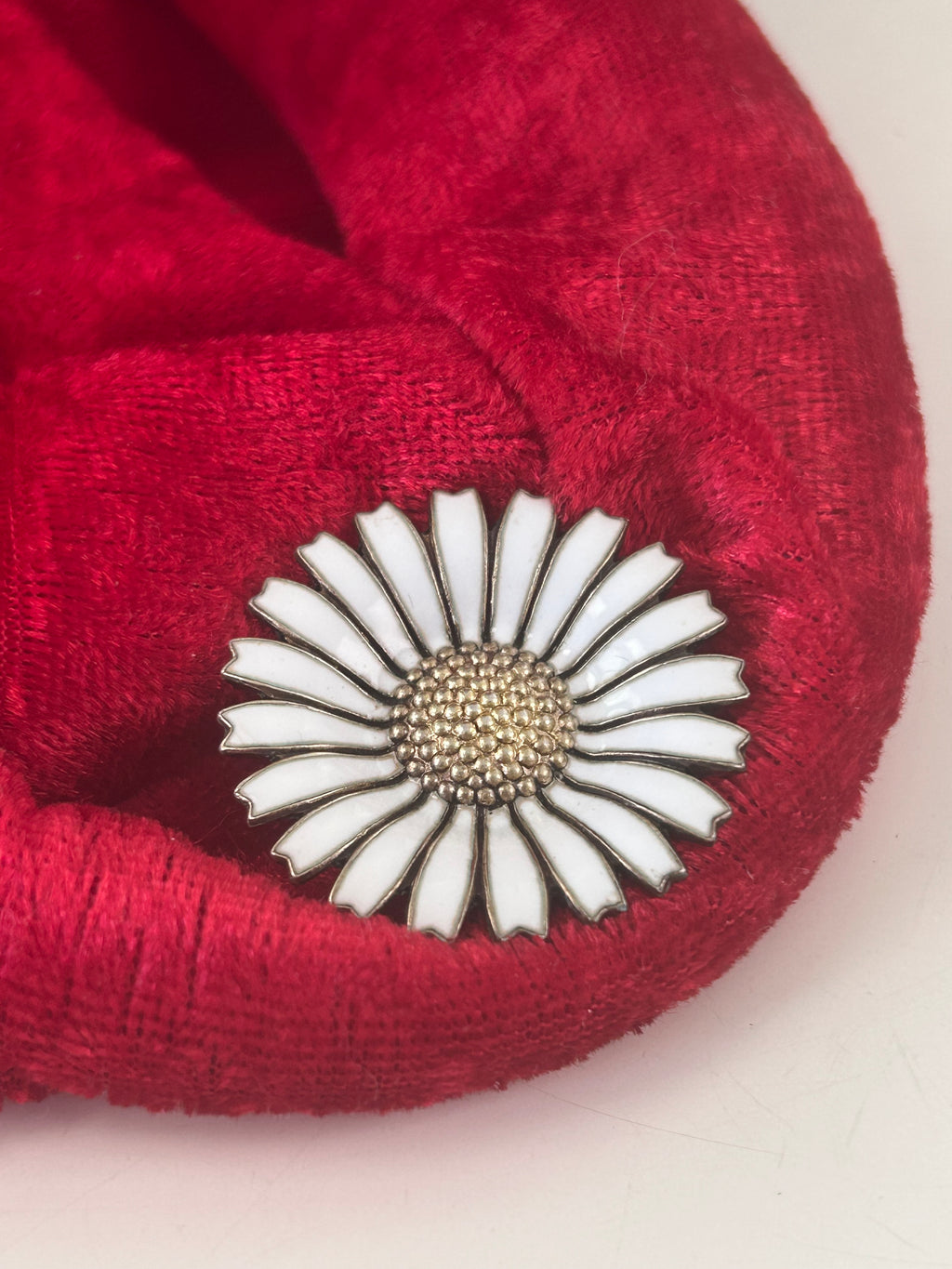 Anton Michelsen Daisy/Marguerit broche Ø33 mm – hvid emalje – 925 sterling sølv - billede 10