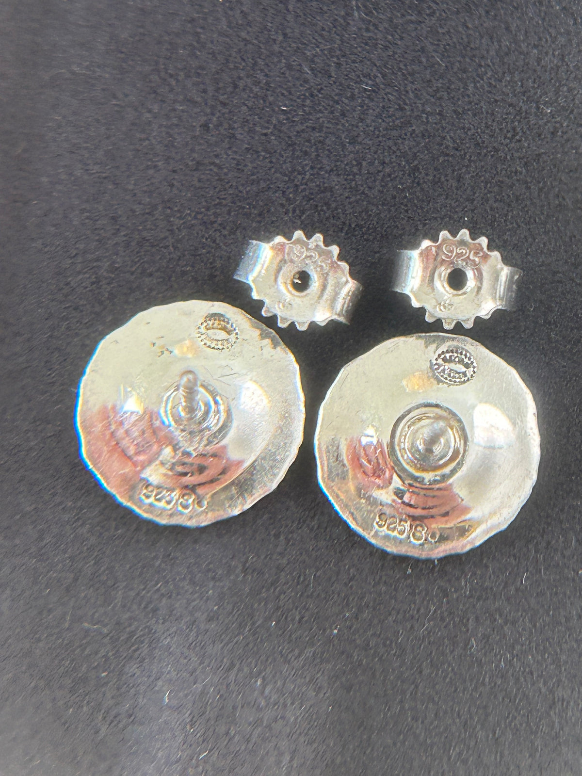 Georg Jensen Daisy ørestikker Ø11 mm – sort emalje – original æske - billede 7