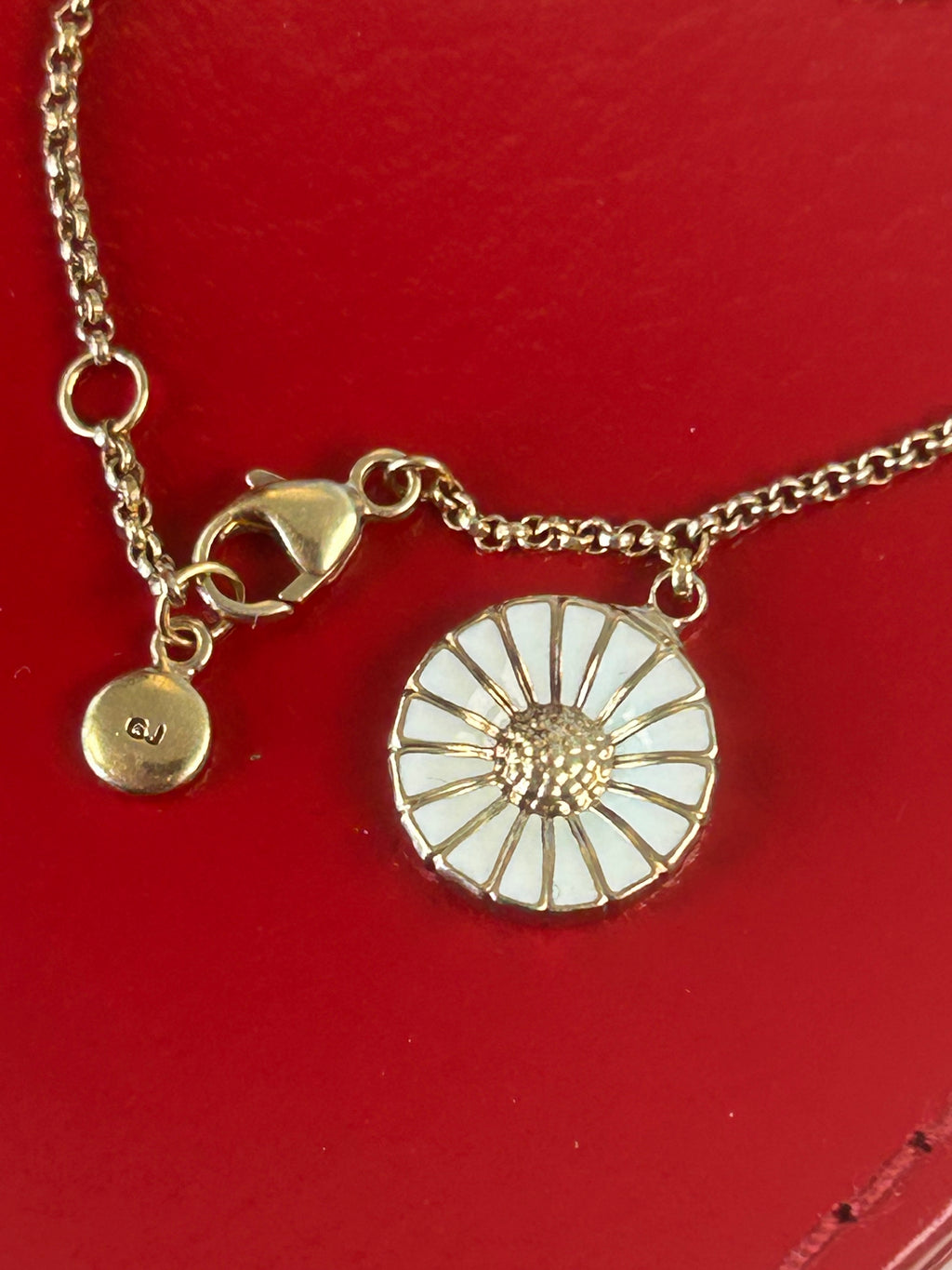 Georg Jensen Daisy armbånd Ø11 mm – 925S sølv og hvid emalje – æske - billede 1