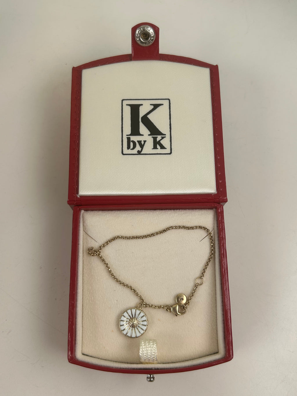 Georg Jensen Daisy armbånd Ø11 mm – 925S sølv og hvid emalje – æske - billede 8