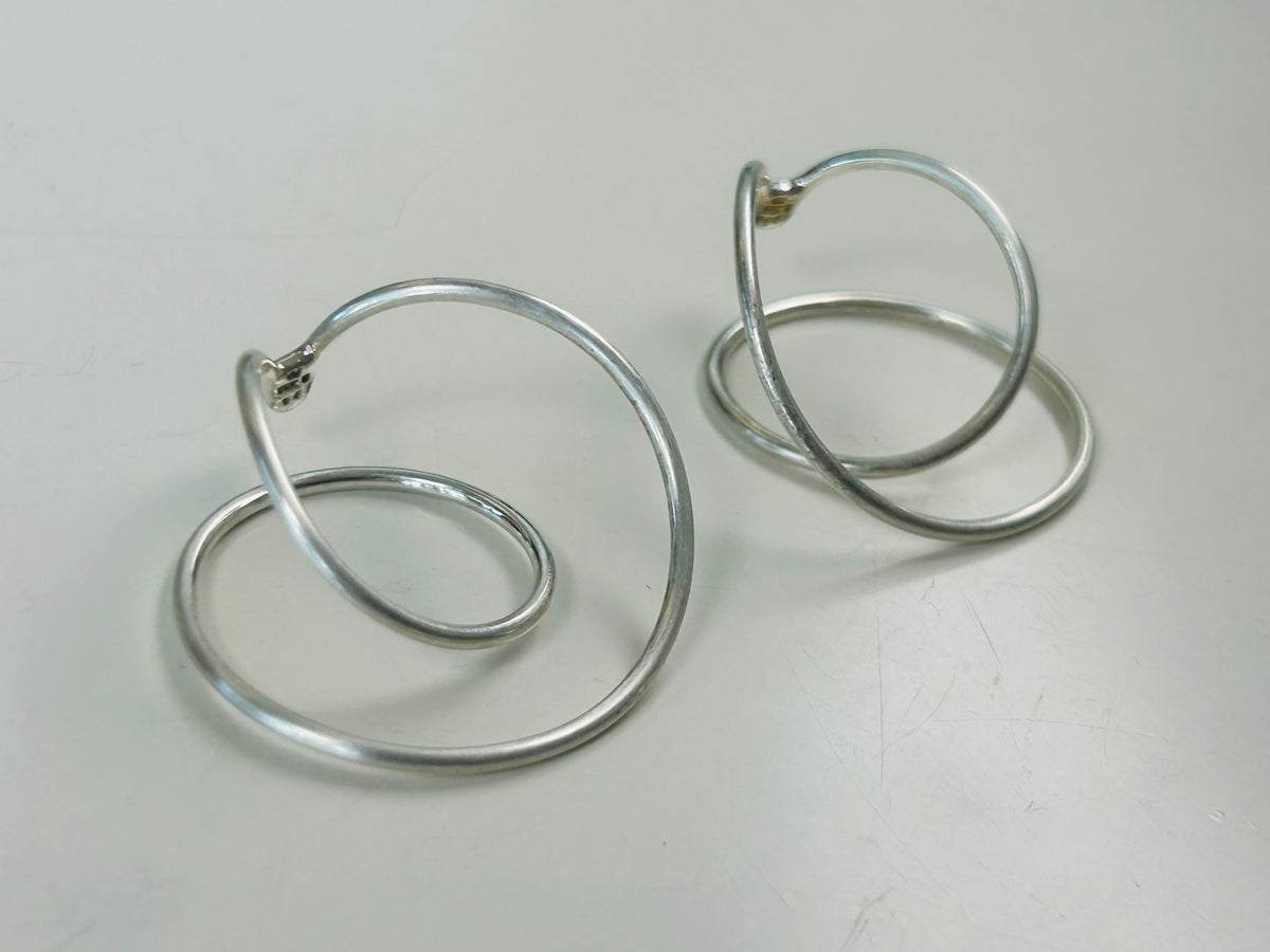 Georg Jensen Infinity store øreringe 452 – sterlingsølv – original æske - billede 1