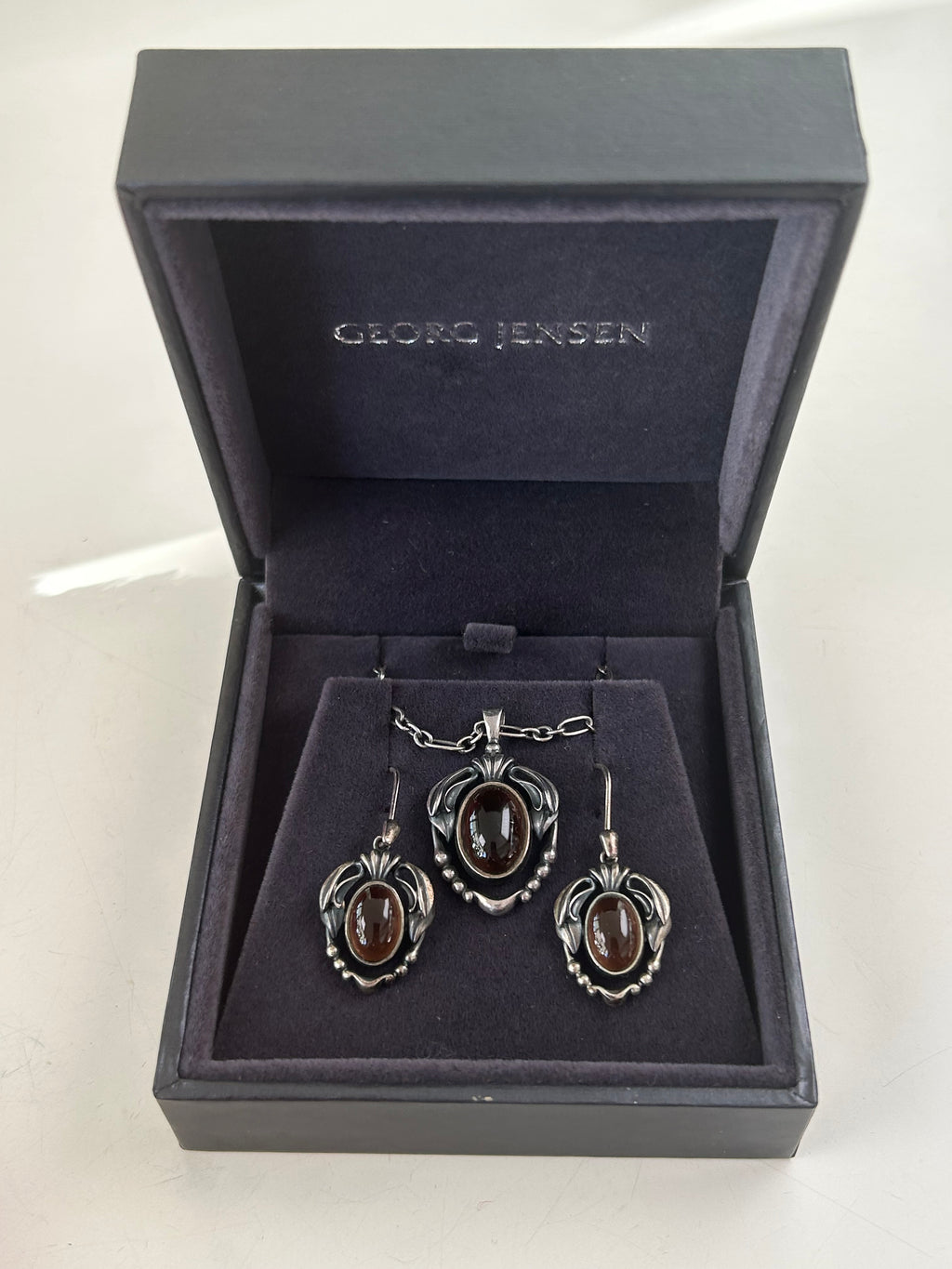 Georg Jensen årssmykke 2014 sæt – halskæde og øreringe i 925S sølv - billede 2