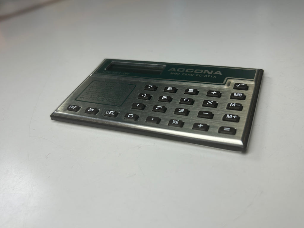 Accona Mini Card EC-821A vintage lommeregner