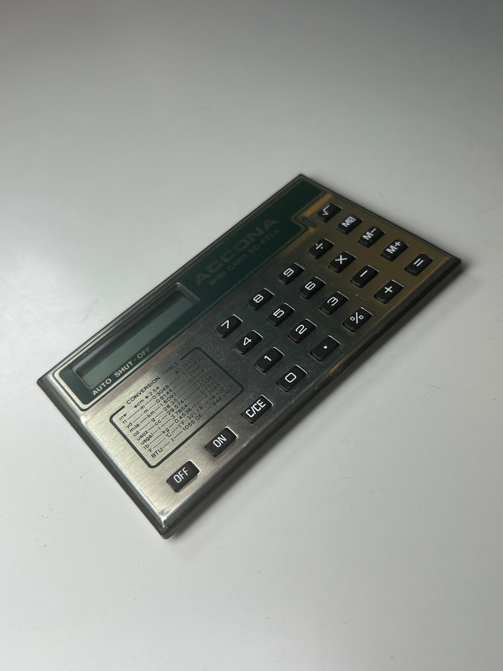Accona Mini Card EC-821A vintage lommeregner