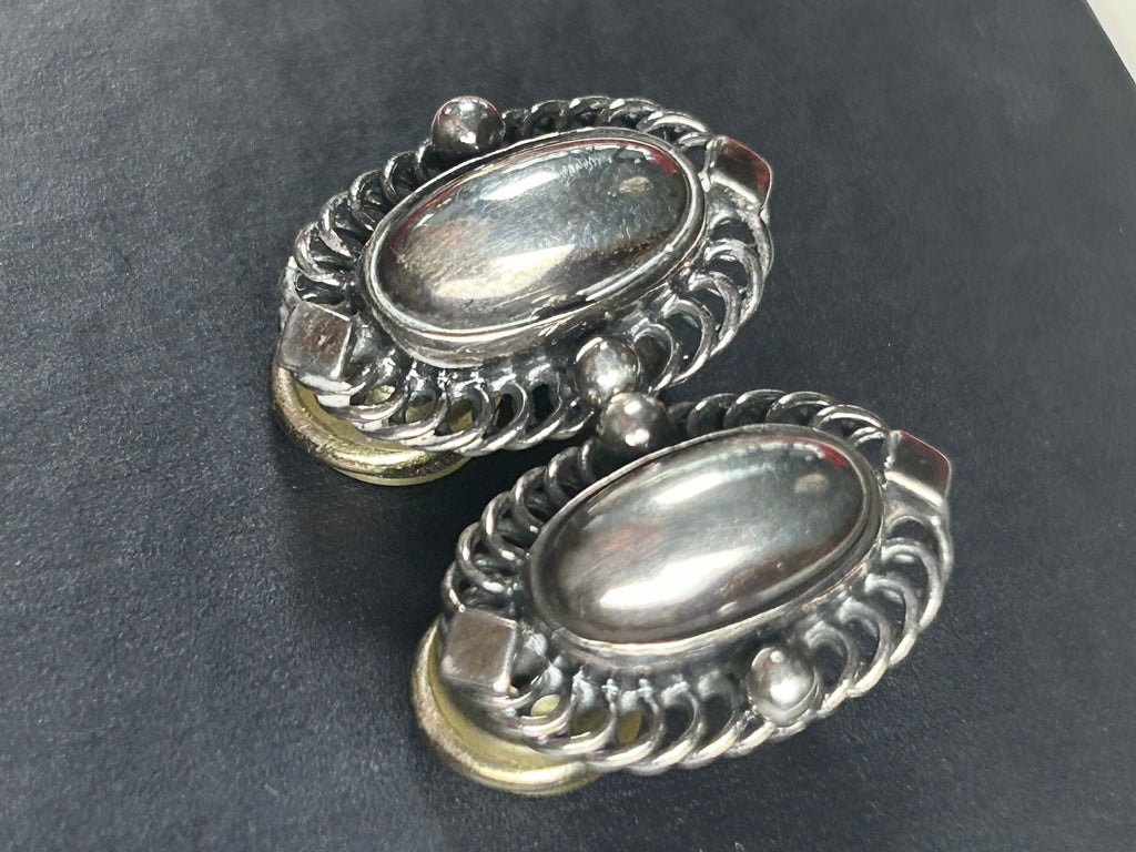 Georg Jensen Heritage 2004 øreclips – 925S sterlingsølv – poleret sølvcenter – GJ æske - billede 1