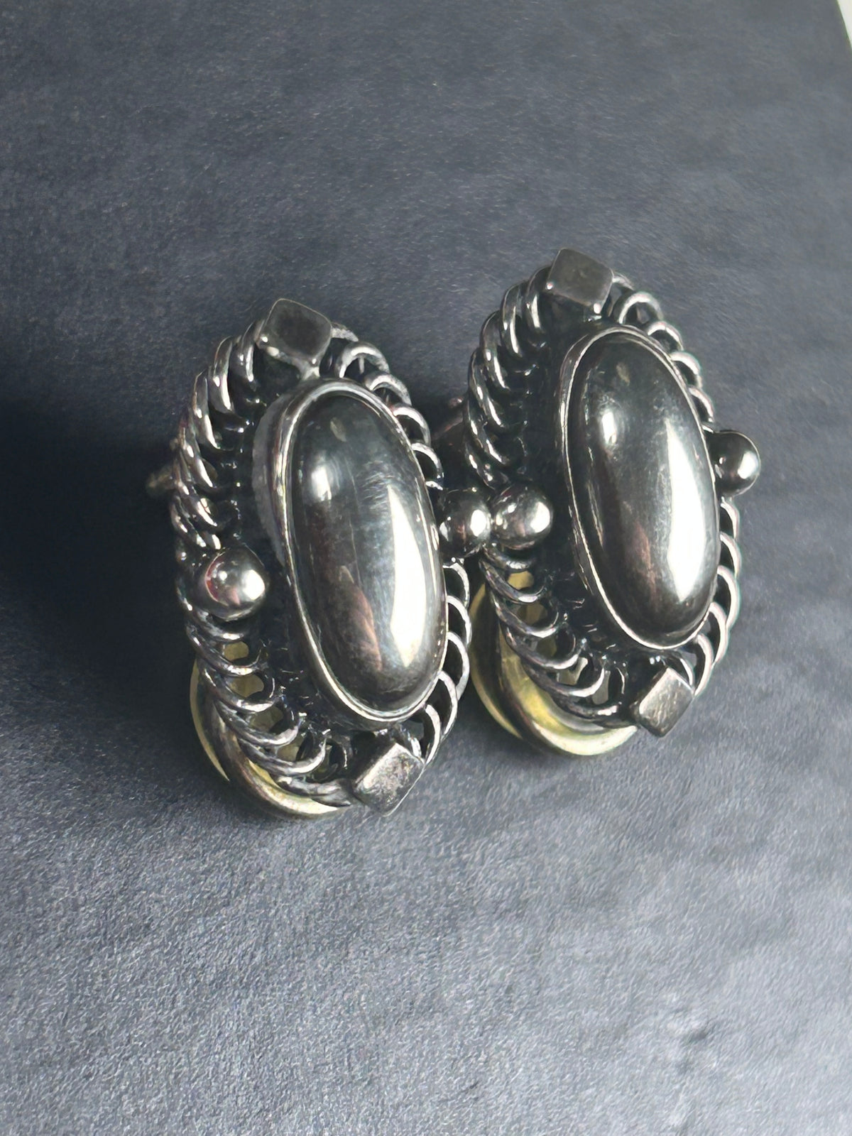 Georg Jensen Heritage 2004 øreclips – 925S sterlingsølv – poleret sølvcenter – GJ æske - billede 4