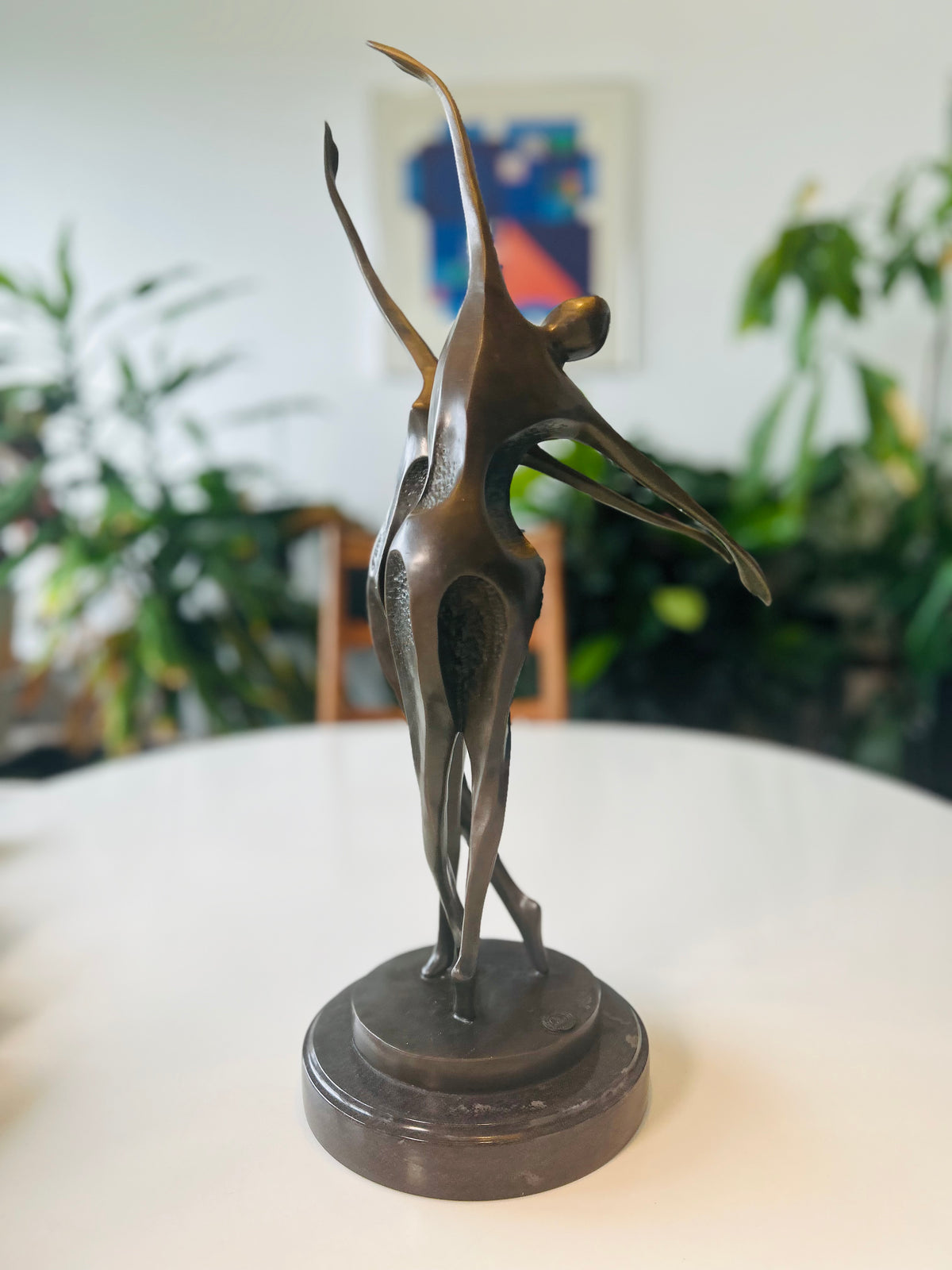 Milo bronzeskulptur – dansende par på marmorsokkel – 49 cm