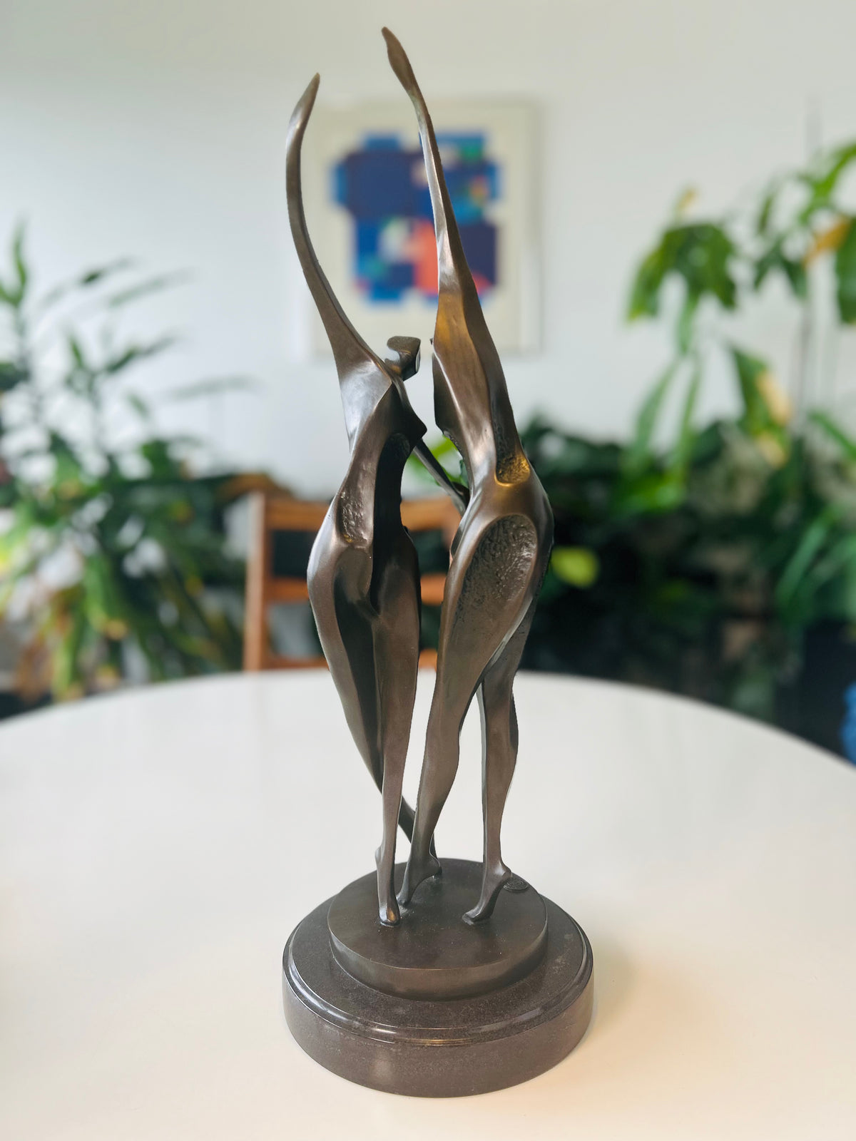 Milo bronzeskulptur – dansende par på marmorsokkel – 49 cm