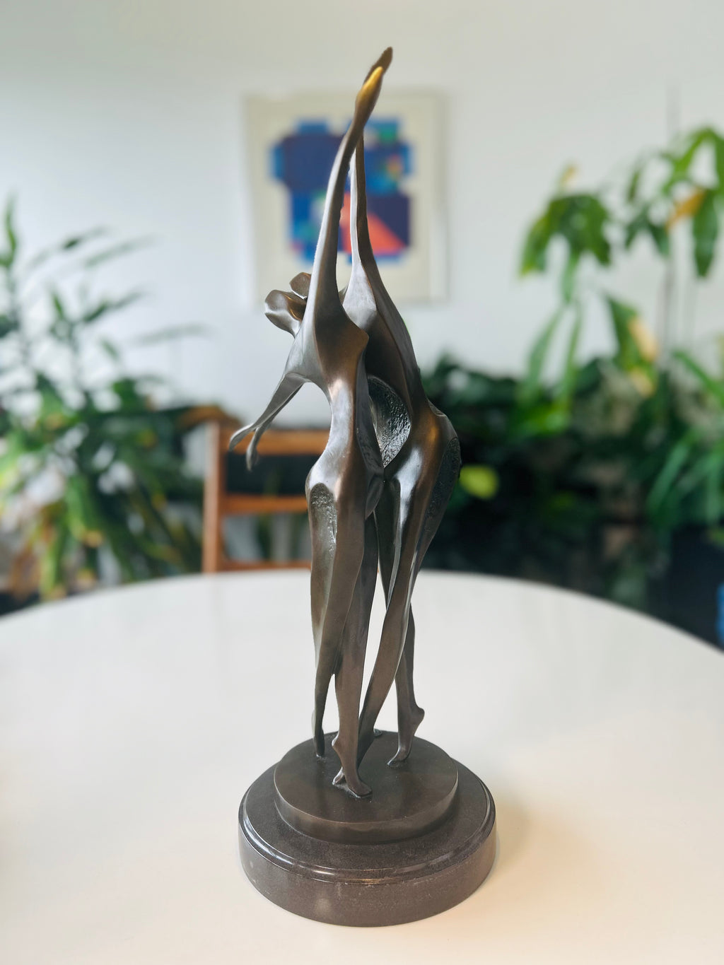 Milo bronzeskulptur – dansende par på marmorsokkel – 49 cm