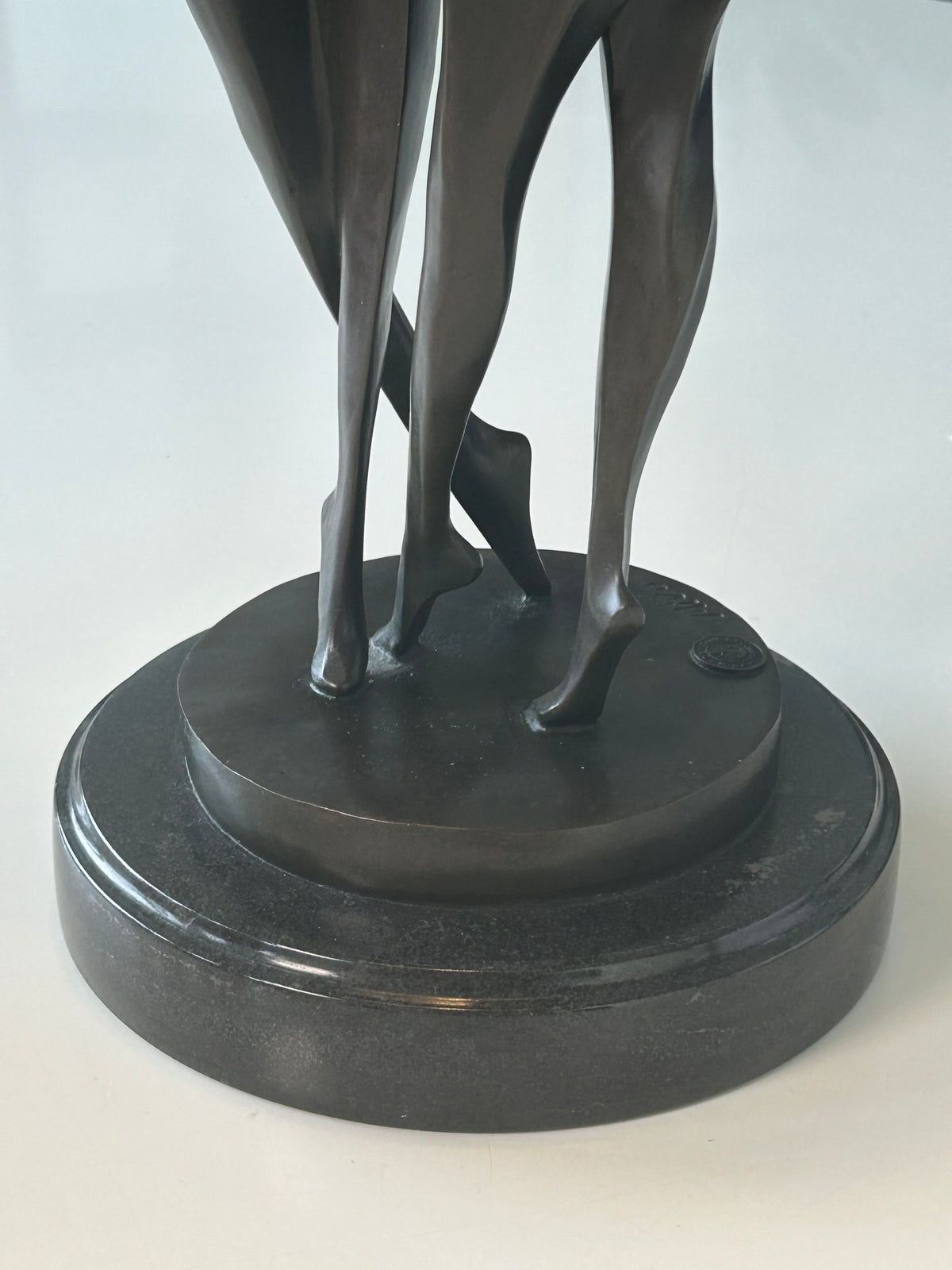 Milo bronzeskulptur – dansende par på marmorsokkel – 49 cm