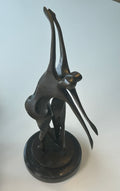 Milo bronzeskulptur – dansende par på marmorsokkel – 49 cm