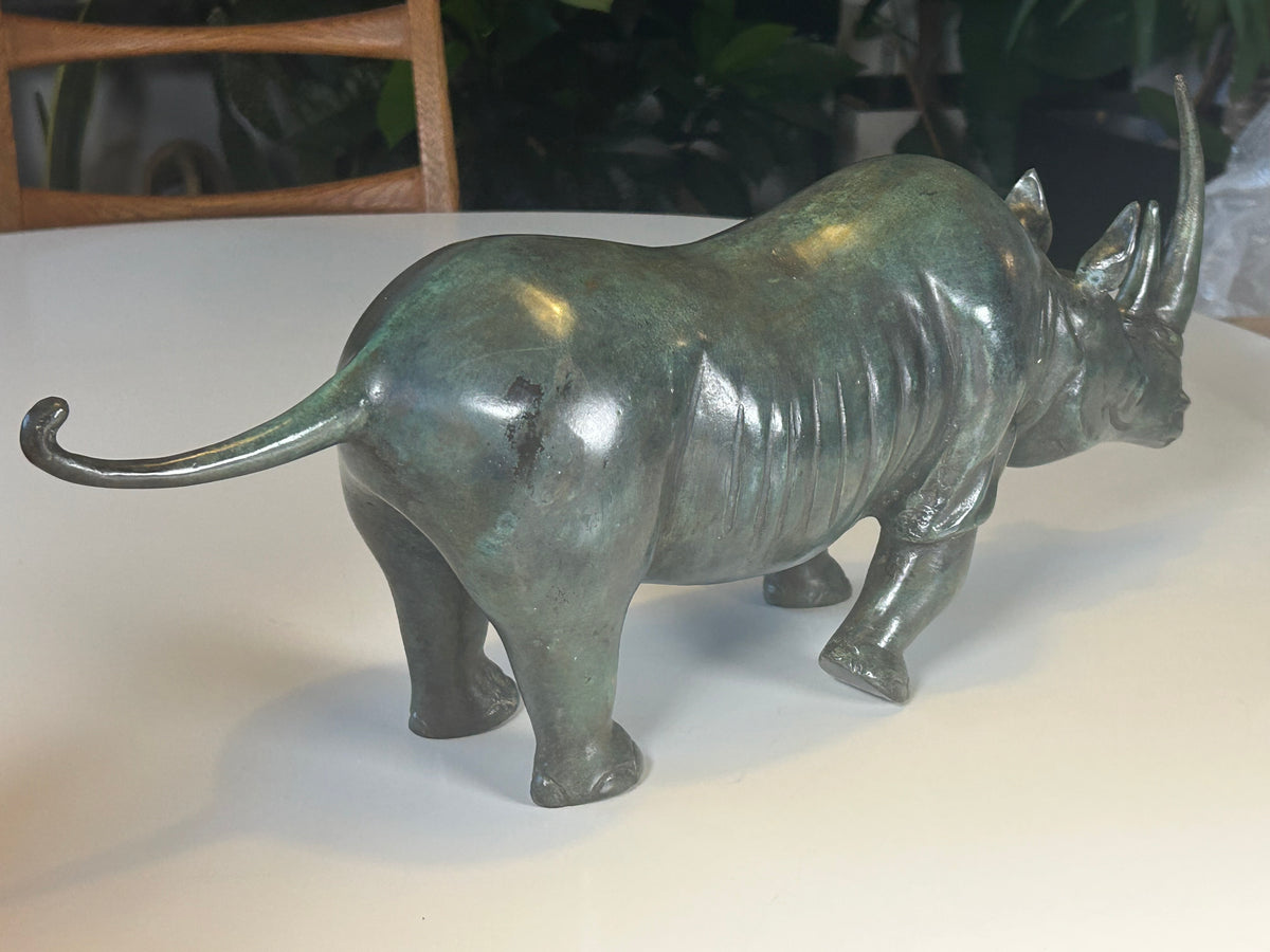 APG Art People Gallery bronzeskulptur – næsehorn – 47 cm – 6,64 kg