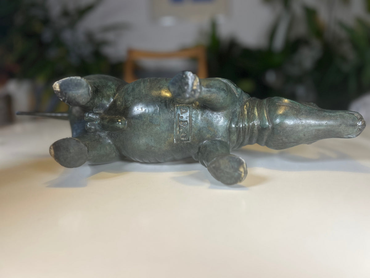 APG Art People Gallery bronzeskulptur – næsehorn – 47 cm – 6,64 kg