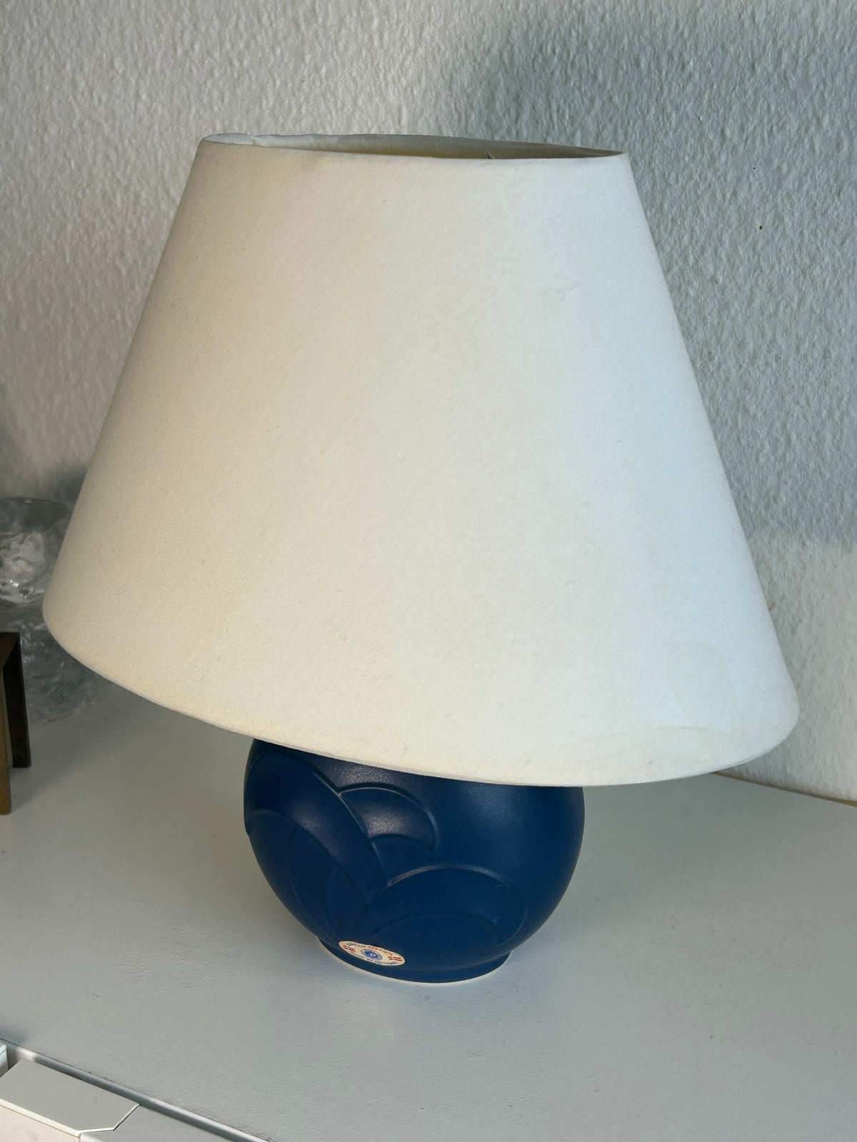 Søholm Keramik blå bordlampe med reliefmønster – 26,5 cm - billede 9