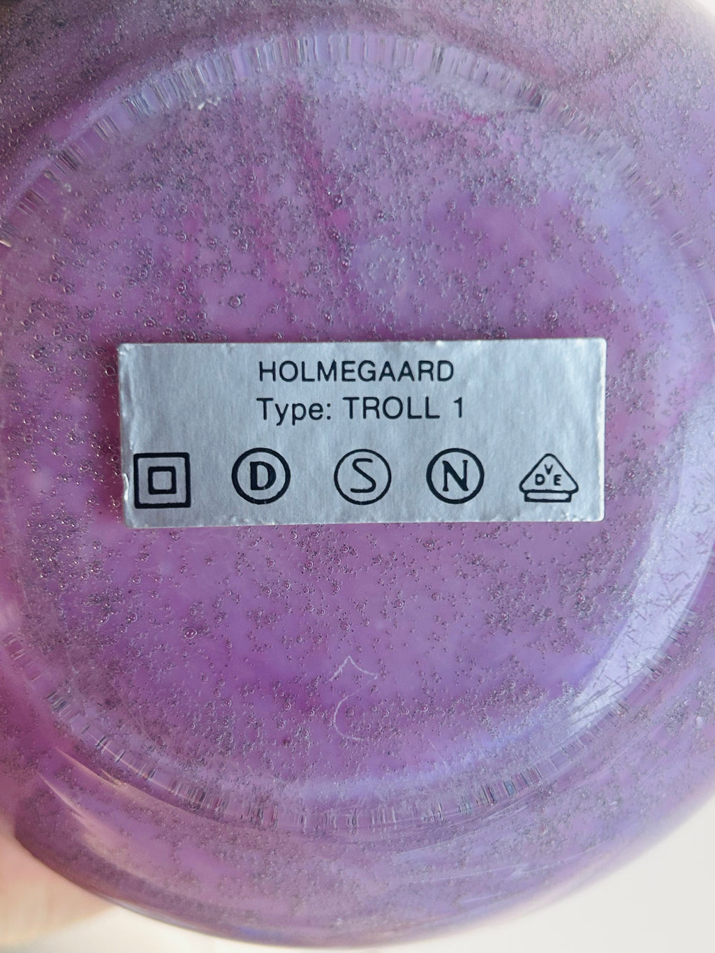 Holmegaard Troll 1 bordlampe i rosa/grå krystalglas – Sidse Werner – 39 cm - billede 12