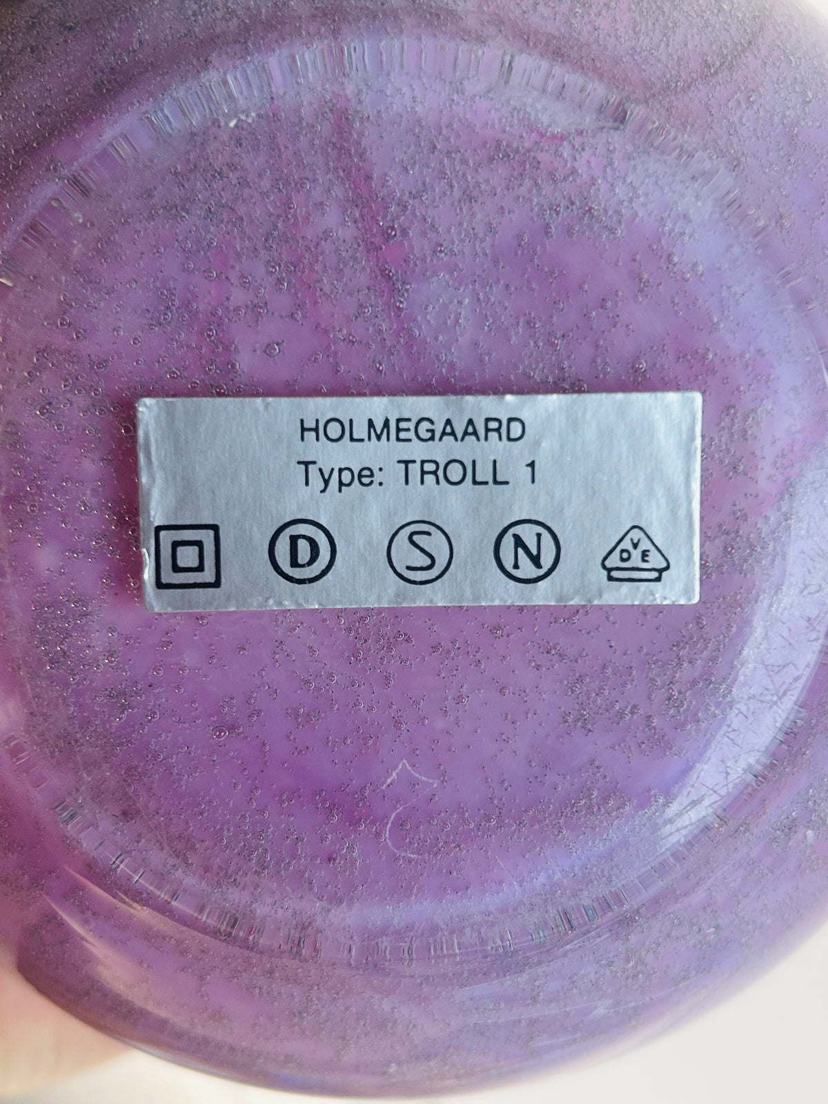 Holmegaard Troll 1 bordlampe i rosa/grå krystalglas – Sidse Werner – 39 cm - billede 12