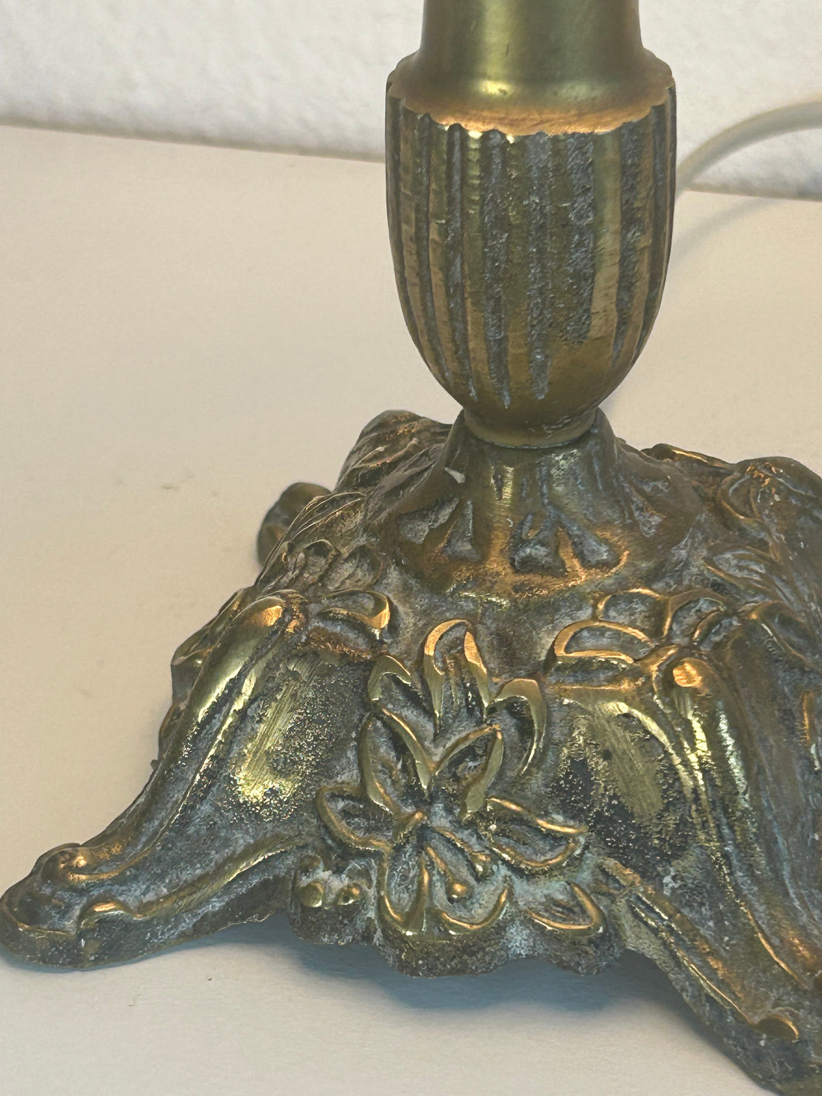Vintage bordlampe i messing med BLACK edition tekstilskærm – 39,5 cm - billede 3