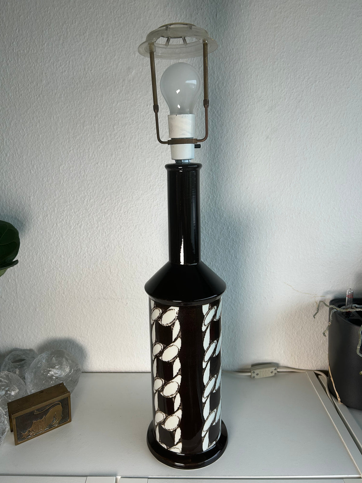 Royal Copenhagen bordlampe 1001/3750 K med plisseret skærm – 70,5 cm - billede 9