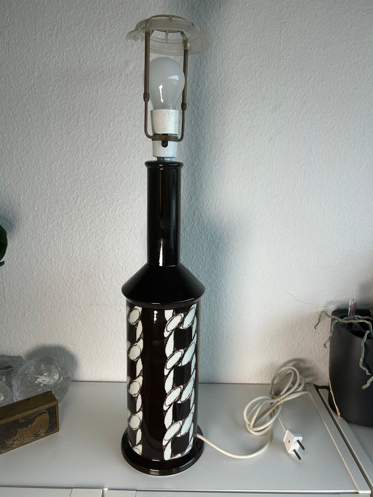 Royal Copenhagen bordlampe 1001/3750 K med plisseret skærm – 70,5 cm - billede 11