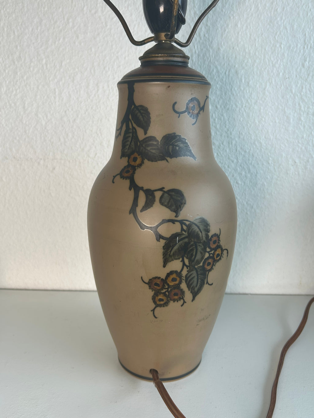 L. Hjorth terracotta bordlampe med fuglemotiv og LE KLINT 1/27 skærm – 55 cm - billede 10