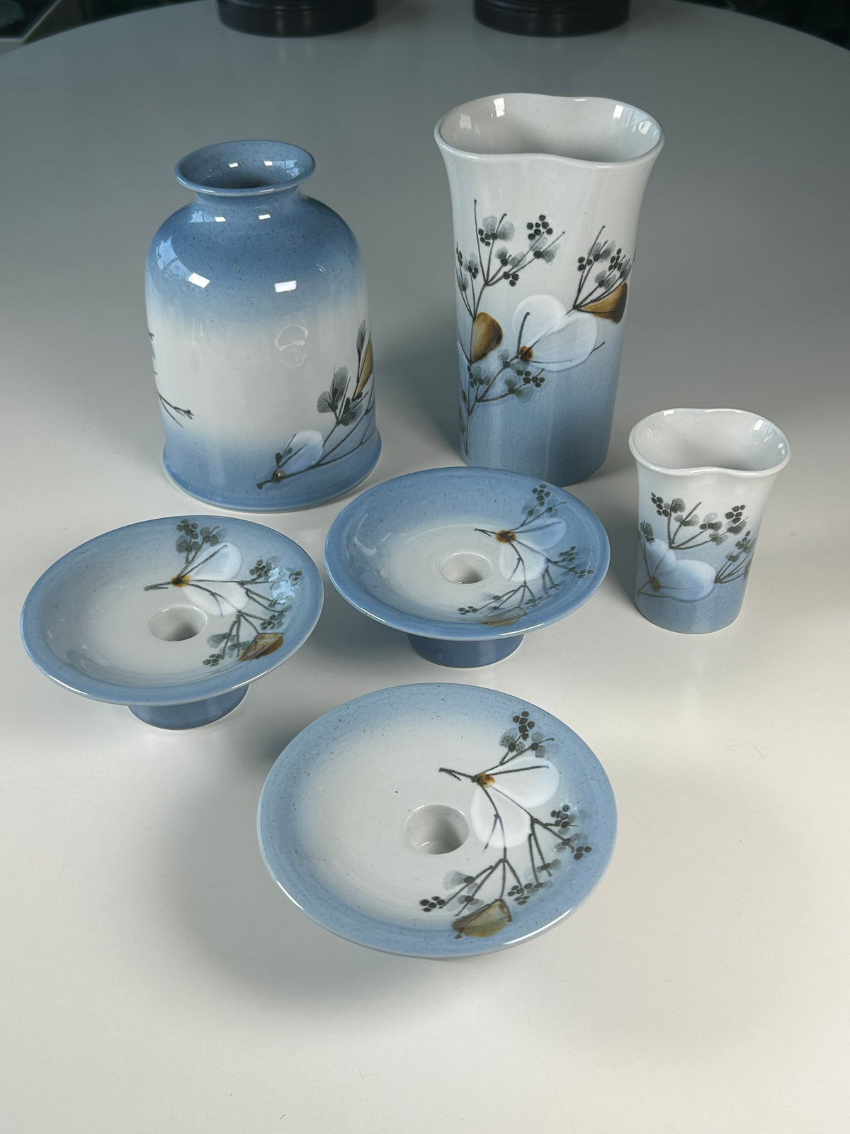 Royal Copenhagen Celeste – 3 vaser og 3 lysestager – Ellen Malmer - billede 1