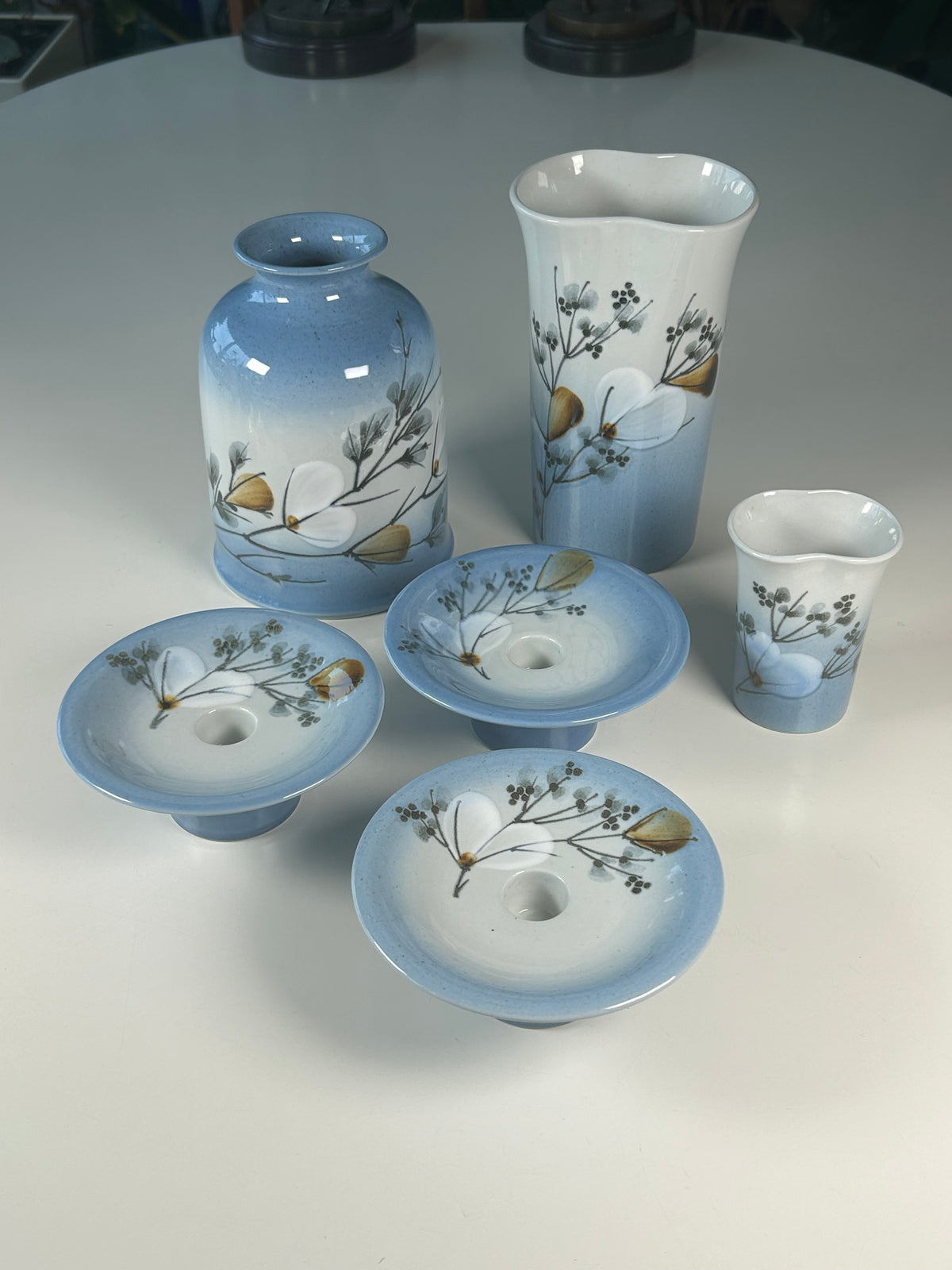 Royal Copenhagen Celeste – 3 vaser og 3 lysestager – Ellen Malmer - billede 6