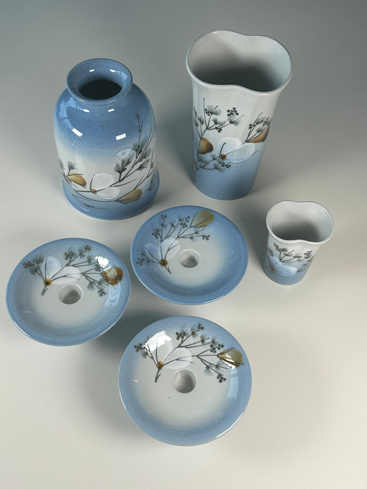 Royal Copenhagen Celeste – 3 vaser og 3 lysestager – Ellen Malmer - billede 7