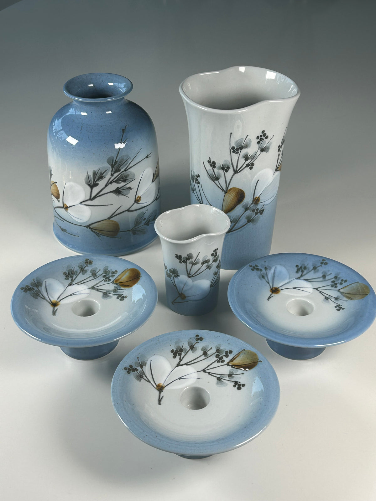 Royal Copenhagen Celeste – 3 vaser og 3 lysestager – Ellen Malmer - billede 18