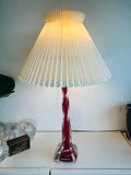 Murano vintage rød twisted glasbordlampe med LE KLINT 1/23 skærm – 62 cm - billede 1