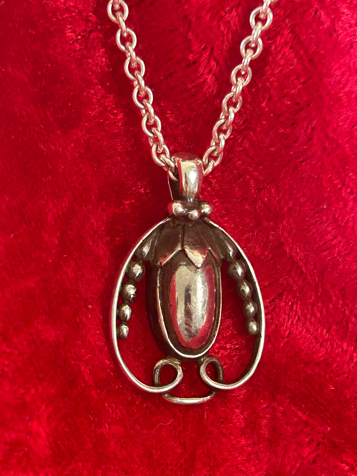 Georg Jensen Heritage årssmykke 1990 – sterling sølv – vedhæng &amp; kæde