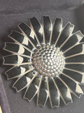 Georg Jensen Daisy Brooch – Black Enamel – 925 Sterling Silver – Ø 43 mm