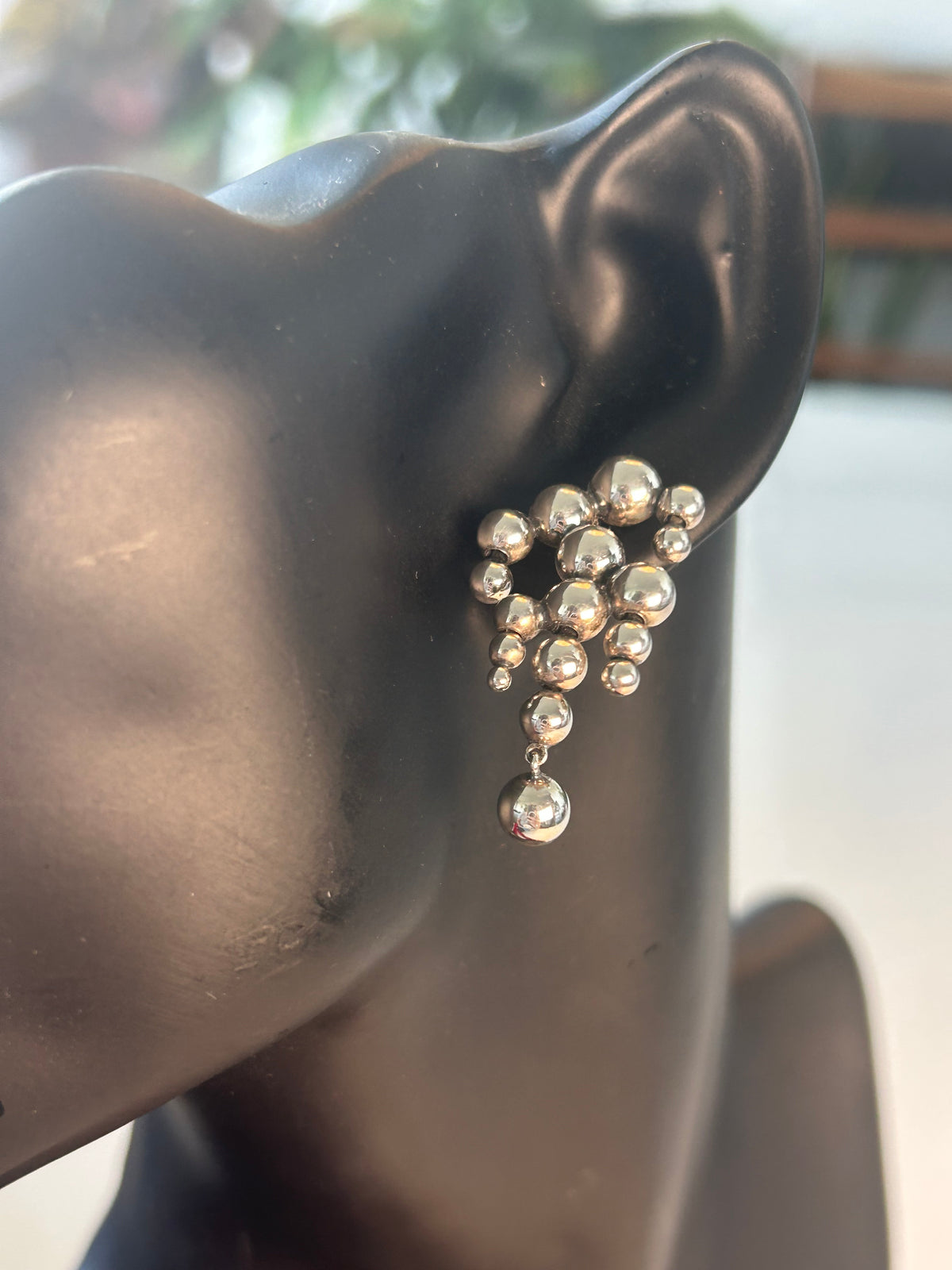 1 stk. Georg Jensen Moonlight Grapes Large Chandelier ørering – sterling sølv – ca. 37 mm