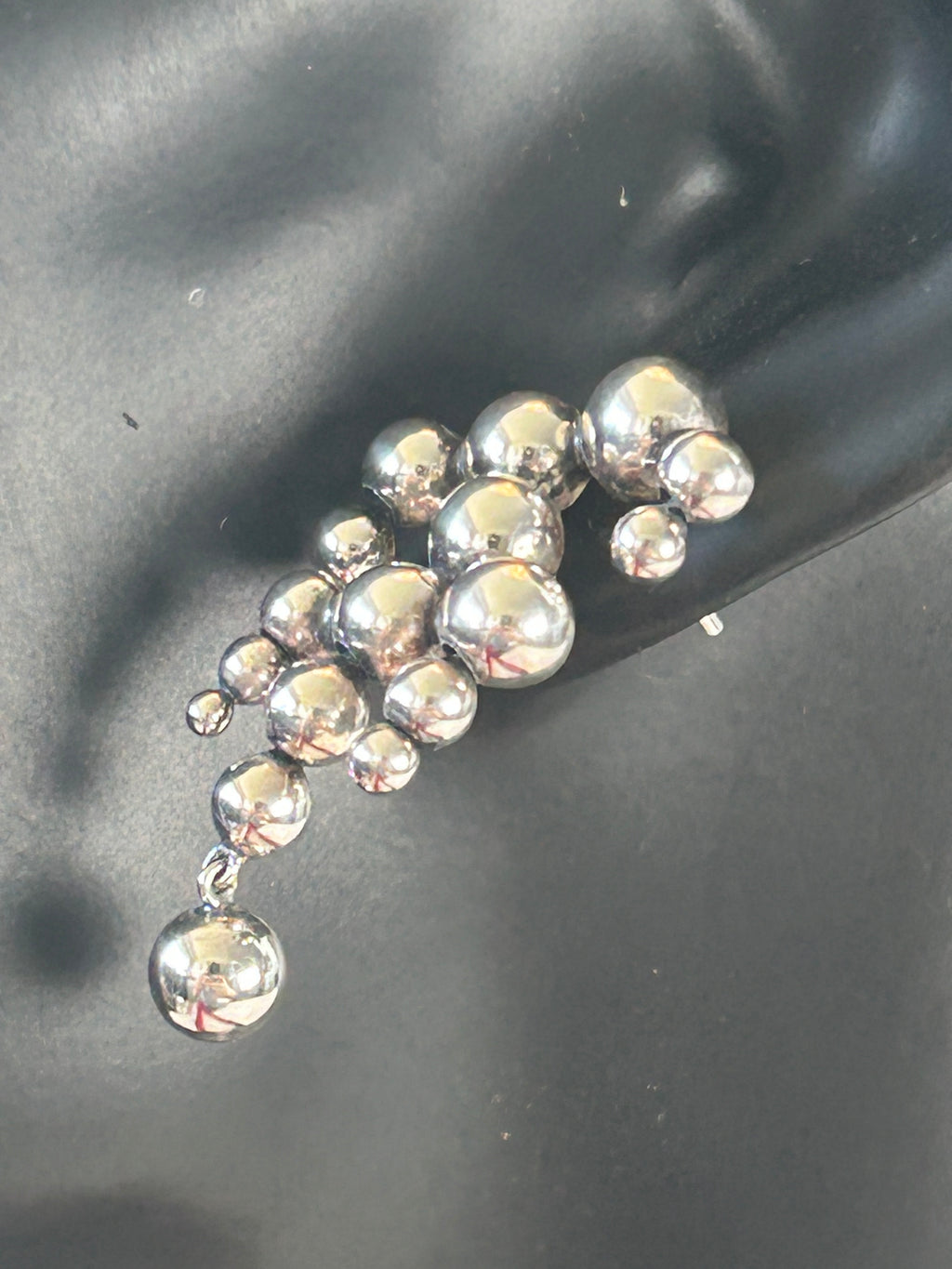 1 stk. Georg Jensen Moonlight Grapes Large Chandelier ørering – sterling sølv – ca. 37 mm