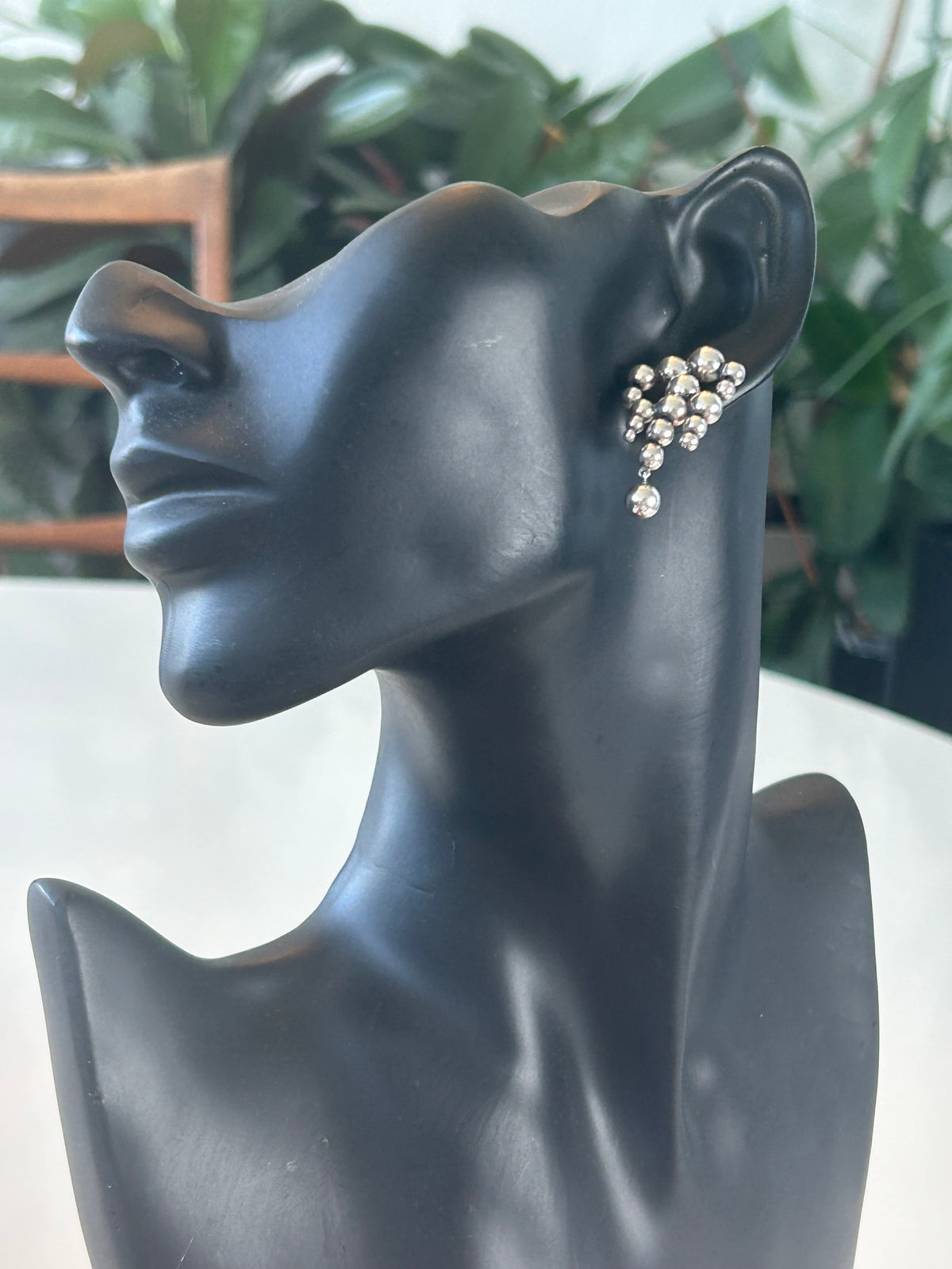 1 stk. Georg Jensen Moonlight Grapes Large Chandelier ørering – sterling sølv – ca. 37 mm