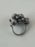 Georg Jensen Moonlight Grapes stor ring – oxideret sterlingsølv – str. 53,5 – original æske