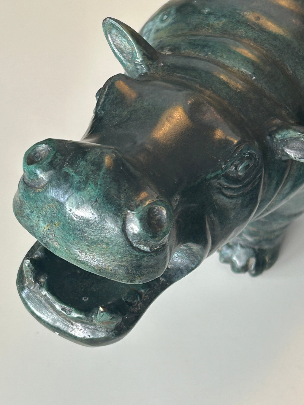 Massiv bronze flodhest – Art People Gallery Sweden (A.P.G.) – ca. 6,7–6,9 kg - billede 3
