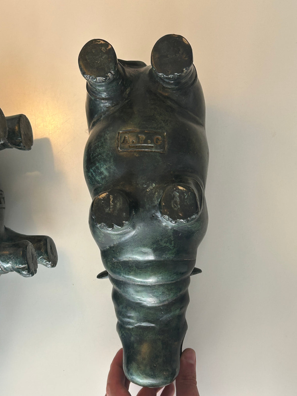Massiv bronze flodhest – Art People Gallery Sweden (A.P.G.) – ca. 6,7–6,9 kg - billede 8