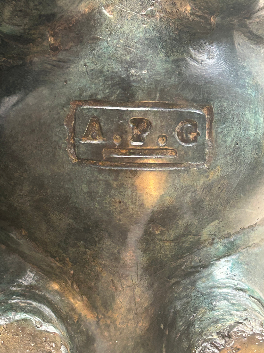 Massiv bronze flodhest – Art People Gallery Sweden (A.P.G.) – ca. 6,7–6,9 kg - billede 9