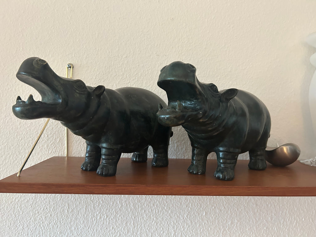 Massiv bronze flodhest – Art People Gallery Sweden (A.P.G.) – ca. 6,7–6,9 kg - billede 12