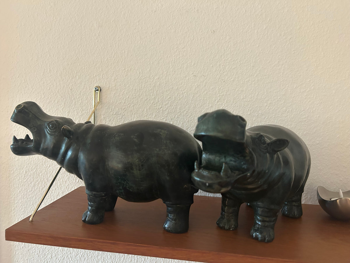 Massiv bronze flodhest – Art People Gallery Sweden (A.P.G.) – ca. 6,7–6,9 kg - billede 13