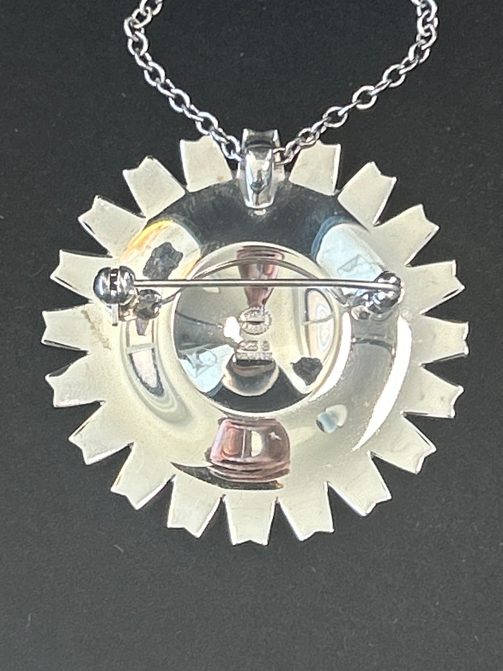 Georg Jensen halskæde med kombineret broche/vedhæng – sterlingsølv