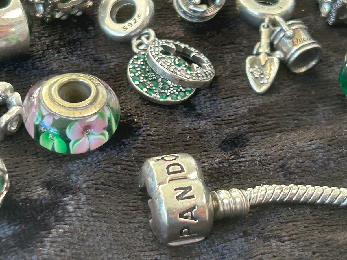 Pandora sølvarmbånd med 15 charms – ALE 925